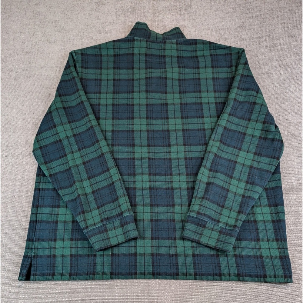 Polo Ralph Lauren Pullover Mens XXL Green Plaid 1/4 Zip Estate Rib Sweatershirt - Picture 3 of 7